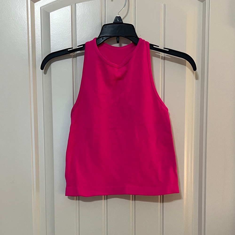 Free People cropped tank top bright pink sz XS